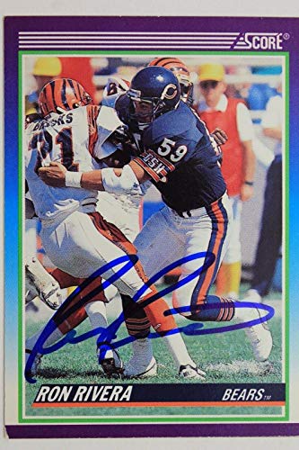 Ron Rivera Chicago Bears Cal 1990 Autographed Score Card #469 Signed 16J