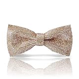 Champagne bow tie for men| Champagne Rhinestones bow tie | Champagne gold bow tie with Crystal like