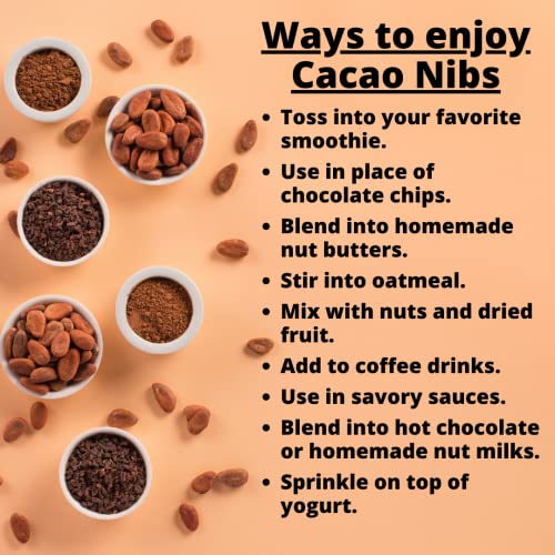 Raw Cacao Nibs From Ecuador - 100% Pure, Raw And All Natural. Non-Gmo, Gluten-Free, Vegan - 5 Pounds #TOP4