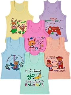 GSXMOL Boy's/Kids Innerwear Cotton Regular Fit Vest Multicolor Pack 6 Price In India