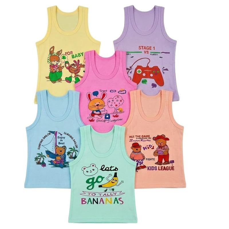 GSXMOL Boy's/Kids Innerwear Cotton Regular Fit Vest Multicolor Pack 6 - Review, Price and Buying Guide