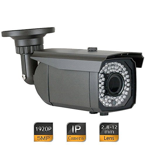 GW Security 2 Megapixel 1920 x 1080 Pixel HD 1080P CCTV Video Power Over Ethernet 1080P Infrared Security IP Camera with Focus Len, 64-IR LED 120FT IR Distance