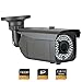GW Security 5 Megapixel 2592 x 1920 Pixel HD 1920P Outdoor Network PoE Power Over Ethernet 1080P Security IP Camera with 2.8-12mm Varifocal Zoom Len, 64-IR LED 180FT IR Distance