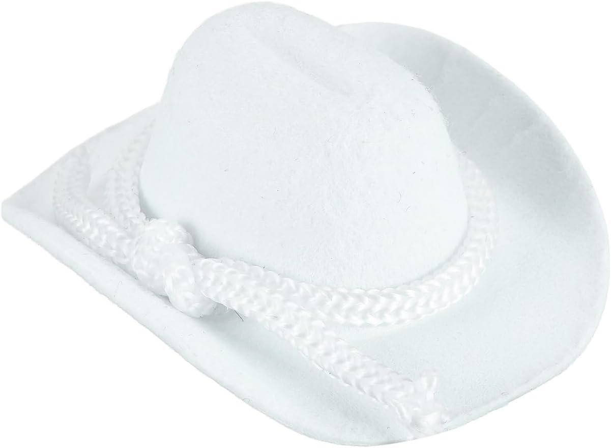 PATIKIL Mini Cowboy Hats, White Miniature Western Cowboy 2.6x2x1.2 Inch