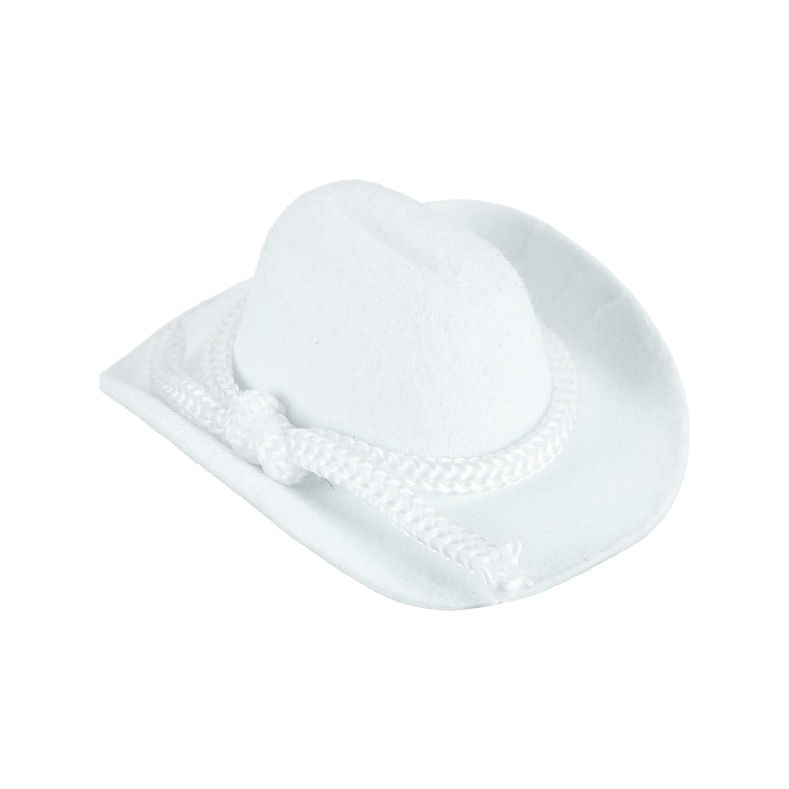 PATIKIL Mini Cowboy Hats, White Miniature Western Cowboy Hat Tiny Dollhouse Accessories for Crafts Dolls Wedding Party Dress Decoration Hair Accessories Snowman,2.6 x 2 x 1.2 Inch