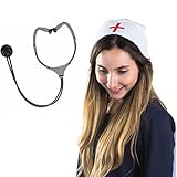 Nurse Costume Accessories - Nurse Costume Cap & Stethescope by Funny Party Hats