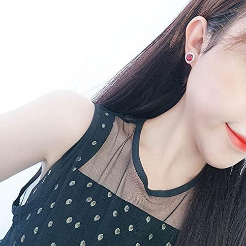 Boucles d'oreilles clous rubis 925 femmes bijoux mariage rouges