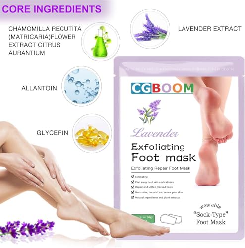 3 pares de máscaras para pies, calcetines para pies, calcetines para callosidades, mascarilla exfoliante para pies, cuidado natural y suave, mascarilla hidratante para pies para hombres y mujeres - imagen 2