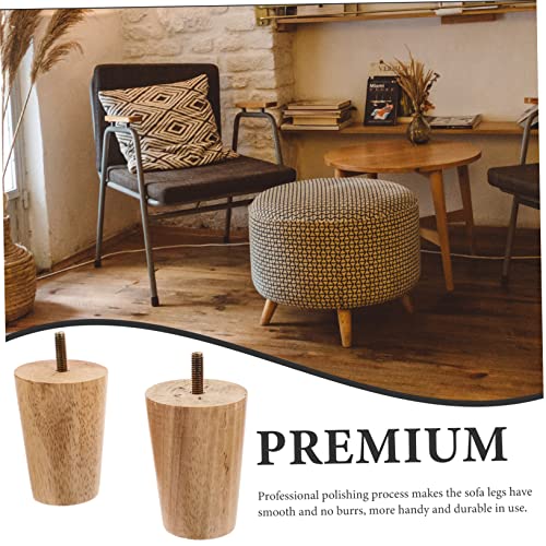 Patas de Muebles de Madera NUOBESTY de 2 Piezas para Soporte de Sofá y Gabinete 6