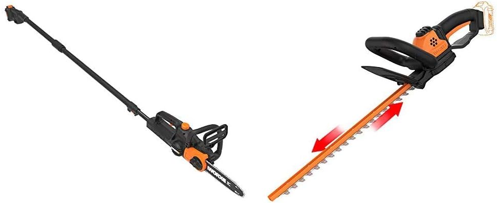 Review Worx WG323 20V Power Share 10″ Cordless Pole/Chain Saw with Auto-Tension (Battery & Charger Included) and WG261.9 20V Power Share 22″ Cordless Hedge Trimmer (Tool Only) Review Worx WG323 20V Power Share 10″ Cordless Pole/Chain Saw with Auto-Tension (Battery & Charger Included) and WG261.9 20V Power Share 22″ Cordless Hedge Trimmer (Tool Only)