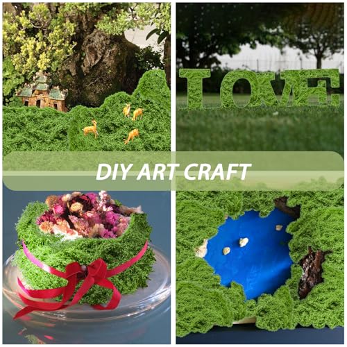 Fake Green Moss for Crafts 10.6 Oz Decorative Artificial Moss for Crafts Decorative Faux Moss Table Centerpieces Wedding Party Decor Fairy Garden Floral DIY by Aifong - Image 6