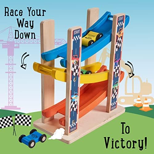 Jaques of London Wooden Racing Car Park | Car Ramp Toy | Wooden Toys | Car Garage Toys for Boys | Toddler Toys | Toys for 2 Year Old Boy | Since 1795