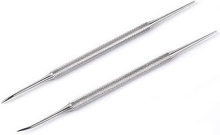 2pcs Stainless Steel Nail Groove Dirt Pick Double Head Toenail Remover Pusher File Cuticle Pedicure with Non Slip Hand Toenail Pick Tool Accessories