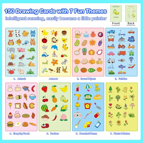 Drawing Robot for Kids 150 Educational Cards Smart Drawing Robot Voice Interactive Partner Montessori Painting Toy for Boys & Girls Ages 3-8 Perfect for Birthdays Christmas and Learning Fun - Image 5
