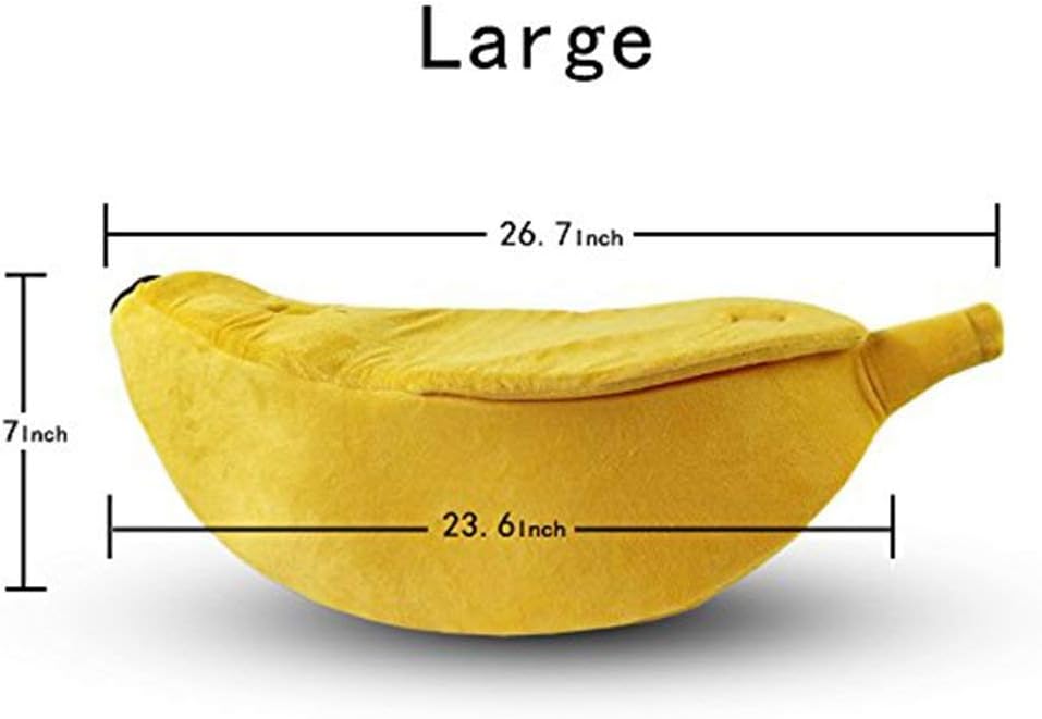 ETbotu Creative Bananashape Pet Dog Cat Bed Soft Warm Kennel Pet