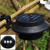 SLRMKK 4-pak zasilanych energią słoneczną lamp LED na ulicy, na zewnątrz, na podwórku, na płocie, lampa solarna (czarna)