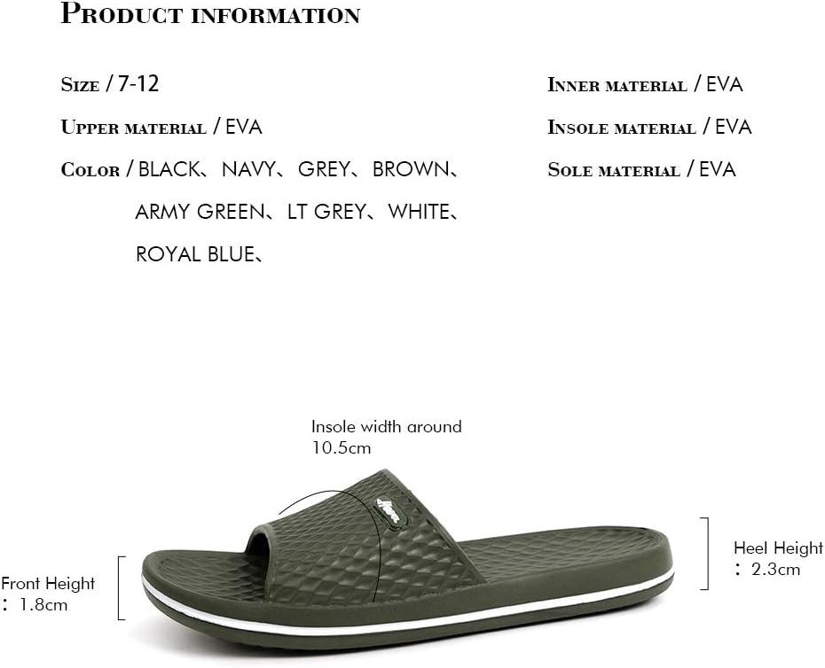 FUNKYMONKEY Men's Shower Slides - Non Slip Quick Drying Sandals for Men – Lightweight Pool Beach Bathroom Slippers Indoor Outdoor - Image 5