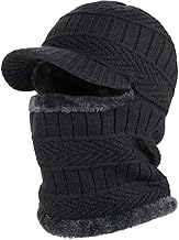 Winter Cap & Muffler Set for Men and Women | Knitted Balaclava Hat with Warm Neck Gaiter | Soft Woolen Winter Warmer for Cycling & Outdoor Use | Multicolour, Free Size