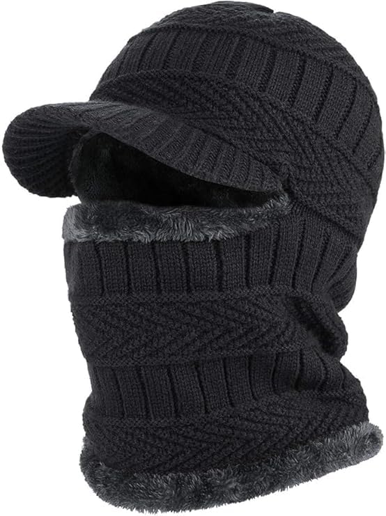 acudy ACUDYWinter Cap & Muffler Set for Men and Women | Knitted Balaclava Hat with Warm Neck Gaiter | Soft Woolen Winter Warmer for Cycling & Outdoor Use | Multicolour, Free Size-picture-20
