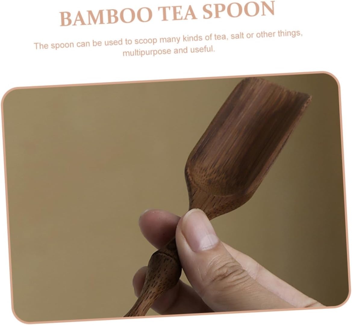 Ciieeo Handmade Tea Scoop Carved Simple Shape Teaspoon for Loose Tea Teaware Accessories for Home Tearoom Use Carbonized Design