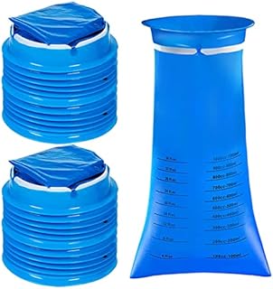 ZCOINS 25 Pieces Sick Bags Car Sickness Bag Disposable Vomit Bags Nausea Bags for Travel Motion Sickness Barf Bags with Mouthpiece, Blue 1000ml