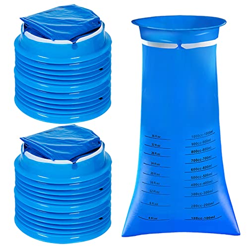 ZCOINS 25 sacs à vomi Jetables 1000 ml Matériel médical pour les voyages ou urgences Pour les malades ou le mal de l'air , Sac avec embouchure Cover