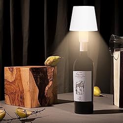 Lámpara Botella Azul Vusddy Lámpara De Botella,Lámpara De Mesa Inalámbrica,Control Tácti,3 Colores,Recargable Usb,Ip 54 Lámpara De Mesa,Led Lámparas De Escritorio Para Dormitorios,Sala De Estar,Restaurante,Bares (blanco)