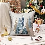 DFXSZ Christmas Pillow Covers 18x18 Inch Set of 2 Xmas Tree Decorative Throw Pillows Winter Christmas Decor for Home Couch TH-50E18