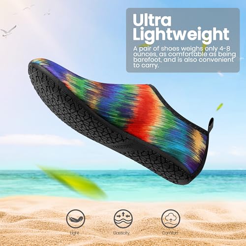 Image of SEEKWAY Water Shoes Women Men Adult Quick-Dry Aqua Socks Barefoot Non Slip for Beach Swim River Pool Lake surf Black SK002(U)