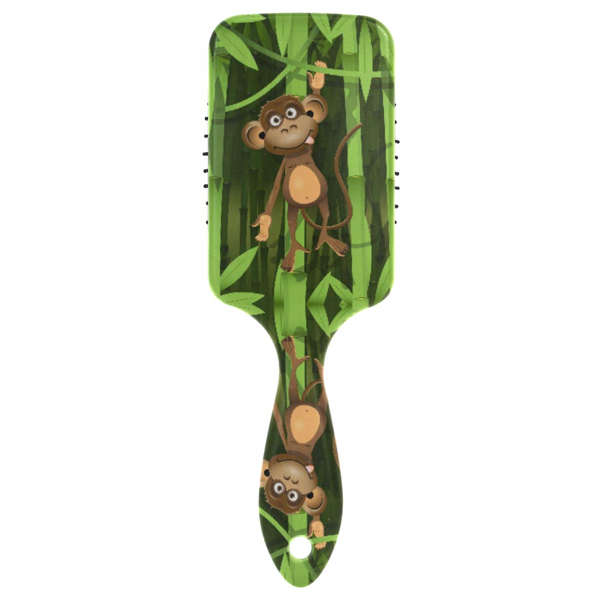 linomoHair Brush Cute Animal Monkey Bamboo Air Cushion Massage Comb for Women Kids, Nylon Brush for Wet Dry Curly Hair