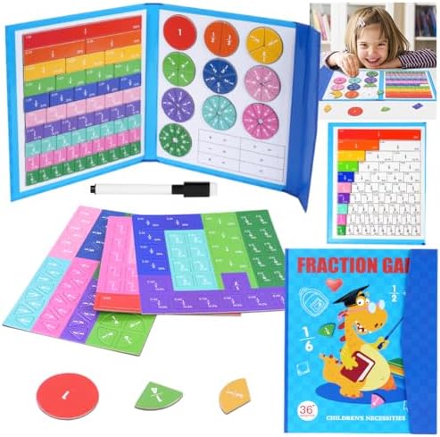 OFFCUP Arithmetisches Lernspielzeug, Bruchrechnen Magnetisch Material | Montessori Mathe Spielzeug Magnetische Bruchrechnen Spiel, Montessori Spielzeug Fraction Game mit Magnetisch
