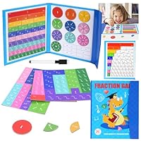 OFFCUP Arithmetisches Lernspielzeug, Montessori Mathe Spielzeug Magnetische Bruchrechnen Spiel, Bruchrechnen Material Magnetisch Montessori Spielzeug Kinder Fraction Game mit Magnetische Bruchkacheln