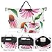 Pink Echinacea Flowers White Duffle Bag Women Travel & Cosmetic Pouch Set of 2, Fashion Womens Tote Duffle Bag Carry on Duffel Overnight