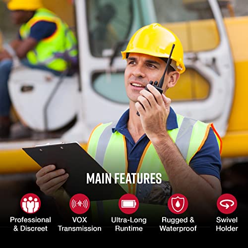 Cobra Px650 Bch6 - Professional/Business Walkie Talkies For Adults - Rechargeable, 300,000 Sq. Ft/25 Floor Range Two-Way Radio Set (6-Pack), Black #TOP1