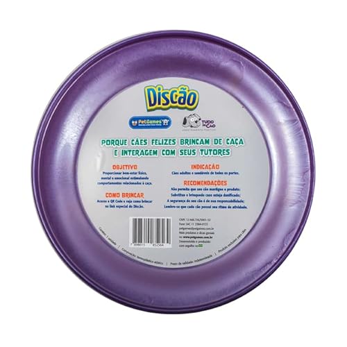 Discão Roxo Pet Games - Brinquedo interativo Frisbee para Cães