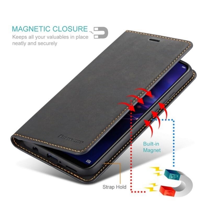 Étui portefeuille compatible Samsung Galaxy S23 clapet cuir marron - 6