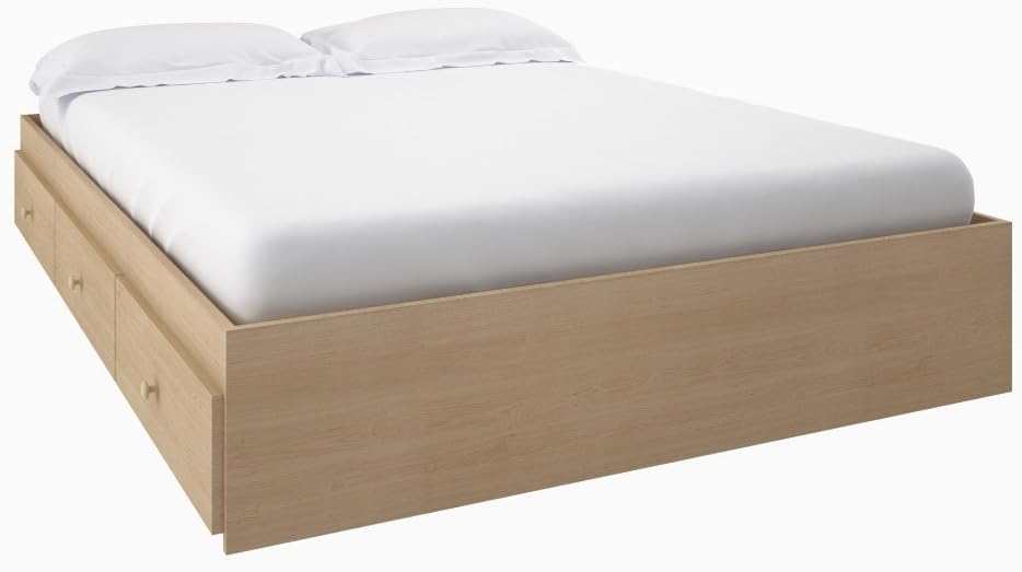 Alegria Full Size Storage Bed from Nexera, Natural Maple