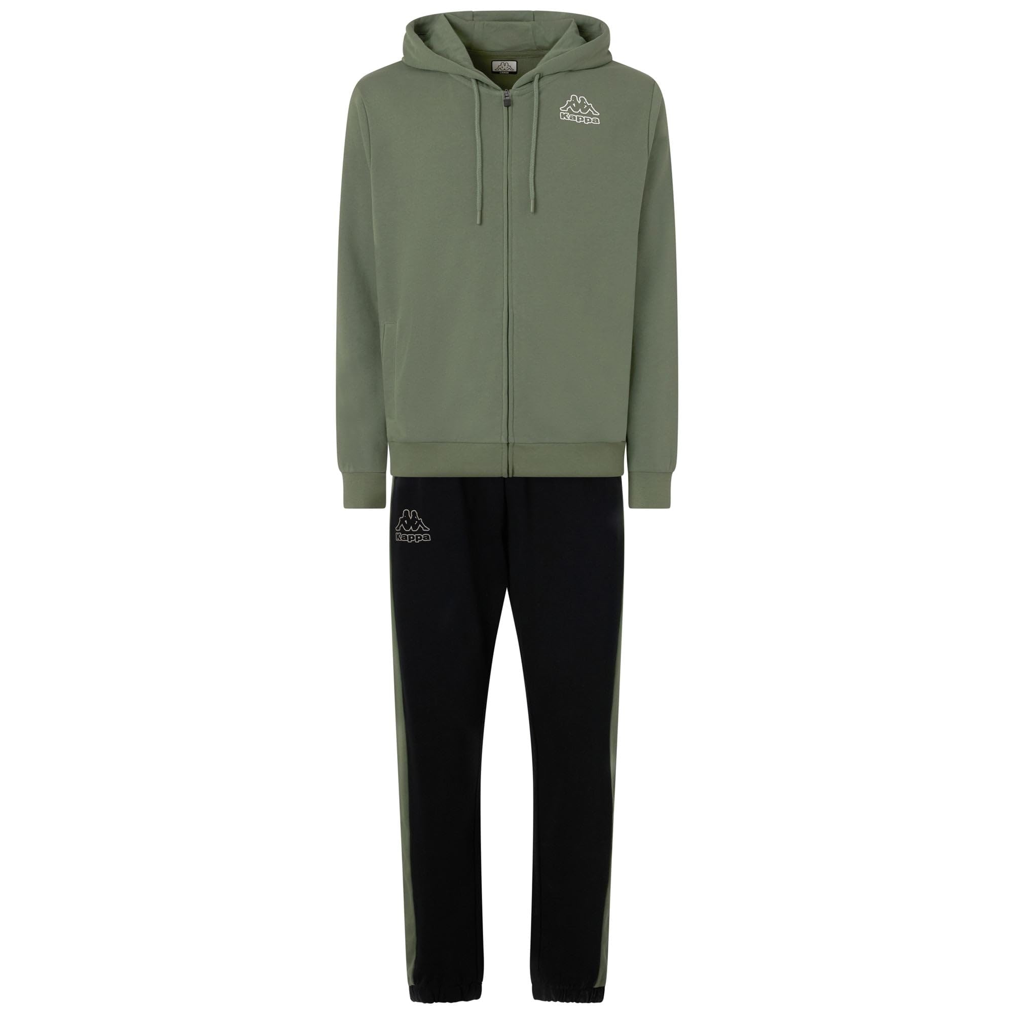 Kappa Tuta Completa Uomo LOGO 365 DICERO - Felpa Invernale Con Cerniera, Verde Prezzemolo/Nero, Taglia XL - 2