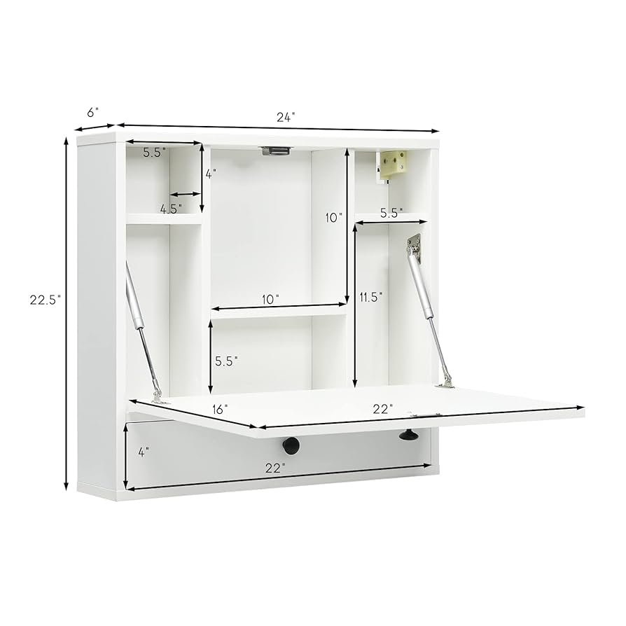 Amazon.com: IFANNY Wall Mounted Computer Desk w/Storage