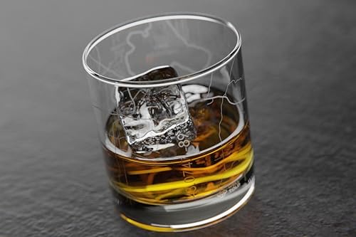 Vista 345 de Well Told Vaso grabado de Washington DC Map Rocks, vidrio de whisky antiguo (11 onzas, transparente), regalo para los amantes del whisky 147-Claro