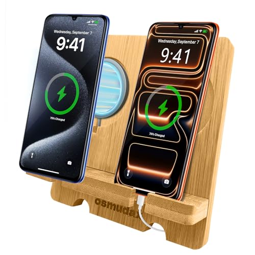 Bamboo Dual Cell Phone Holder