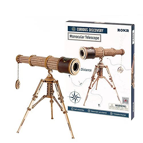 Rokr 3D Wooden Puzzles Monocular Telescope Model Building Diy Science Kit Birthday Gift For Adults And Teens Cool Display Item #TOP7