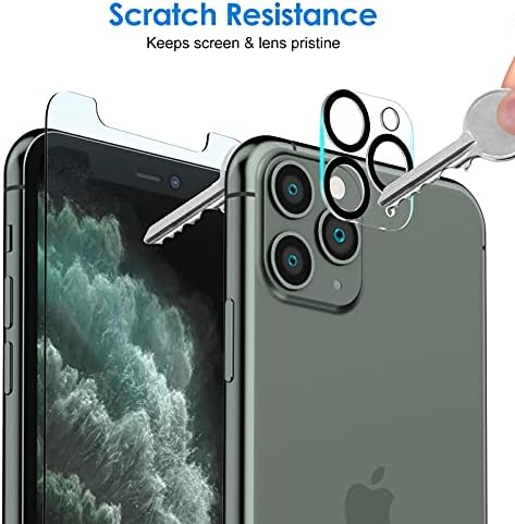 JETech Screen Protector for iPhone 11 Pro 5.8-Inch with Camera Lens Protector, Tempered Glass Film, 2-Pack Each