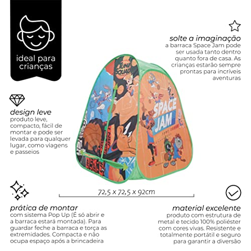 Zippy Toys Barraca Portátil Space Jam, Fácil de Montar, Multicor, Telhado Com Ventilação, Leve Para