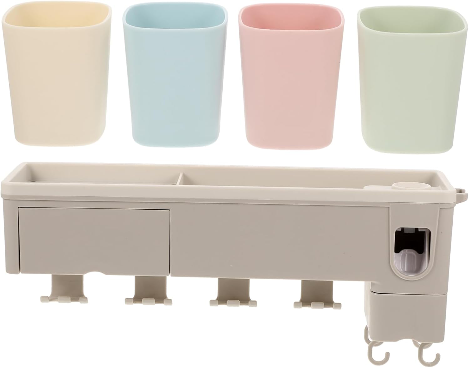 Wall-Mounted Toothpaste Squeezer Toothbrush Holder Bathroom Organizer Suction Toothbrush Holder for Wall