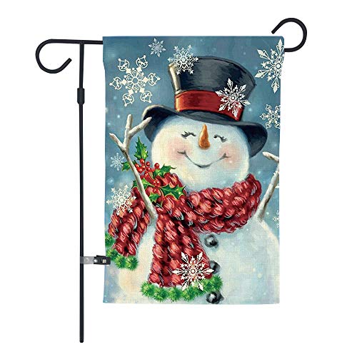 Christmas Garden Flag,Snowman Merry Xmas Stocking Stuffers,Double Sided Burlap Decorative House Flags For Home Lawn Yard Indoor Outdoor Decor,12 X 18 Inch #TOP10