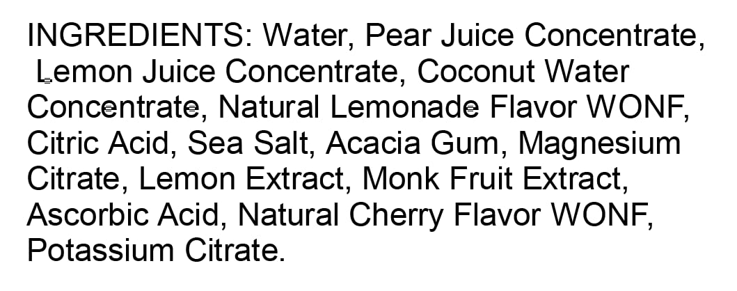 12pack - Wynz Lemon Cherry Quencher Youth Hydration Sports Drink, 32.97% Fruit Juice, Coconut Water, Monk Fruit, & Filtered Water, 16 oz Single Serve Bottle