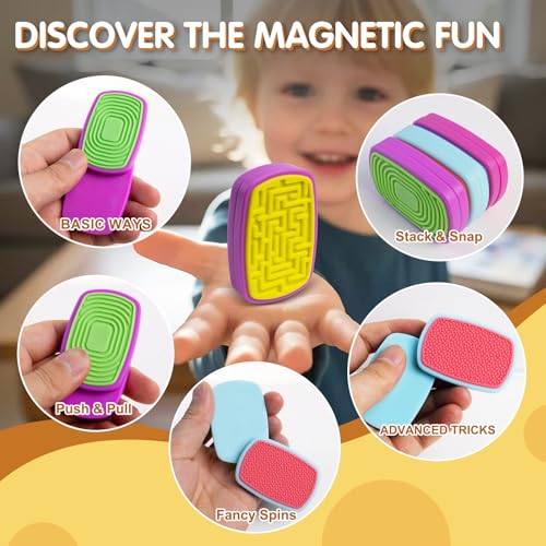 Sensory Magnetic Fidget Toys for Kids Adults, Silicone Fidget Slider Stress Anxiety Relief, Autism ADHD Sensory Toys, Classroom Office Desk Must Haves - Travel School Birthday Gifts - Image 2