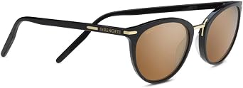 Serengeti Elyna Shiny Black/Mineral Polarized Drivers Gold Medium/Large Sunglasses Unisex-Adult, One Size