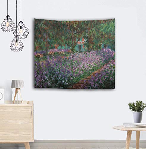 Wihve Large Tapestry Monet's Garden Tapestry Wall Hanging Art Home Decor For Living Room Bedroom Bathroom Kitchen Dorm 90 X 60 Inches #TOP3